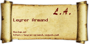 Leyrer Armand névjegykártya